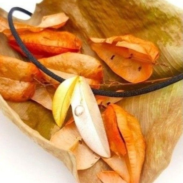  Χειροποίητο επιχρυσωμένο μενταγιόν με ελιά από ασήμι 925 