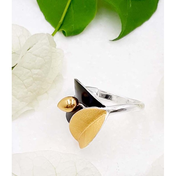 Χειροποίητο δαχτυλίδι ''ελιά'' από ασήμι 925