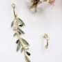 Χειροποίητα σκουλαρίκια με κλαδί ελιάς από επιχρυσωμένο ορείχαλκο