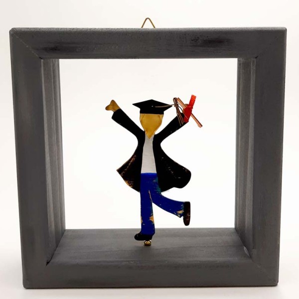  Χειροποίητο δώρο ιδανικό για αποφοίτηση από ορείχαλκο σε ξύλινη κορνίζα