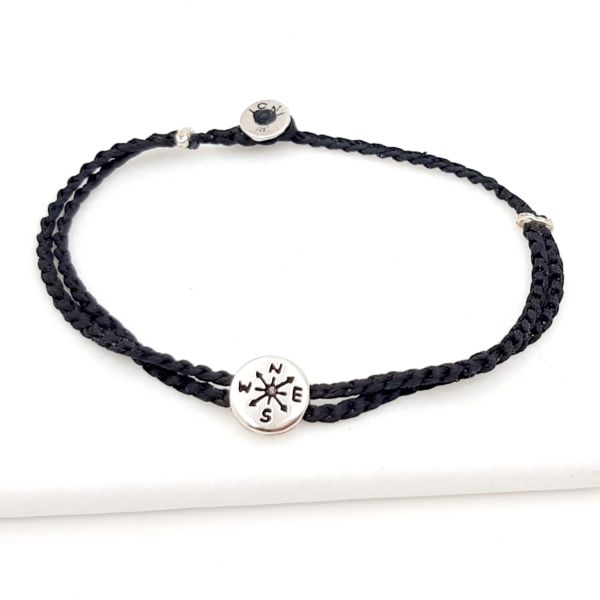 Χειροποίητο βραχιόλι πυξίδα από ασήμι 925 με κηροκλωστές πού αυξομειώνουν