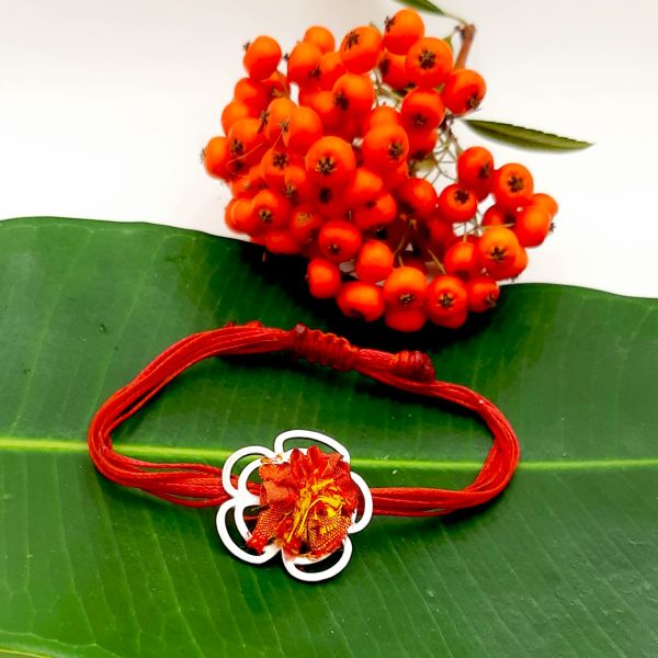 Χειροποίητο βραχιόλι με ''Λουλούδι'' από ασήμι 925 δεμένο με κηροκλωστές