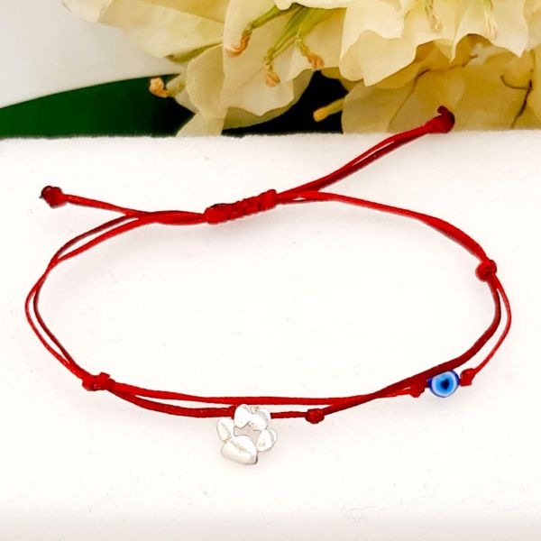 Χειροποίητο βραχιόλι με πατούσες από σκυλάκι από ασήμι 925