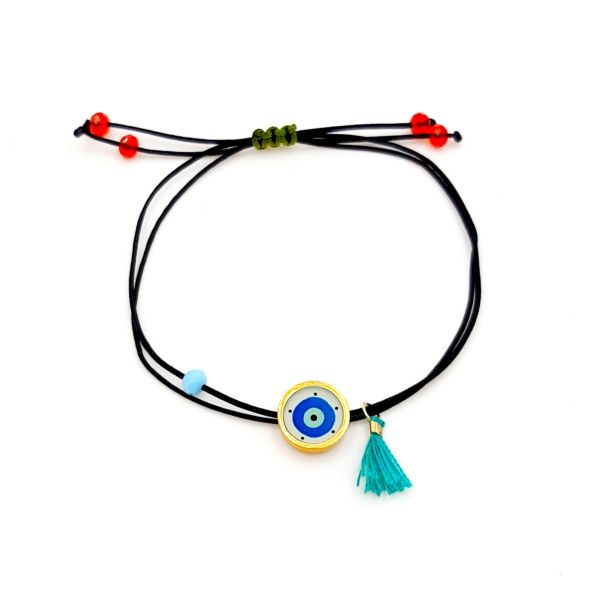 Bracelet with ''Eye'' made of gold-plated brass and enamel