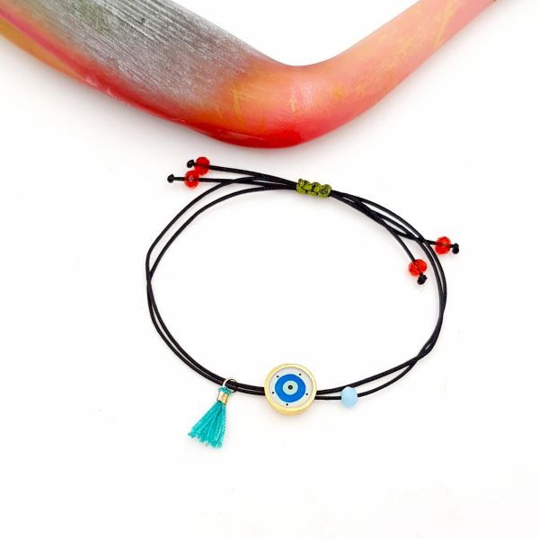Bracelet with ''Eye'' made of gold-plated brass and enamel