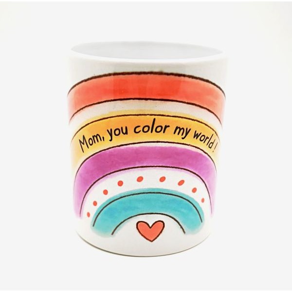 Χειροποίητη κούπα Mom, you color my world! ιδανικό δώρο για τη γιορτή της μητέρας
