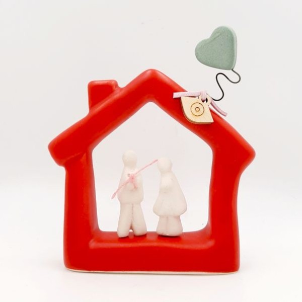 Χειροποίητο διακοσμητικό ''Σπίτι με ζευγάρι''
