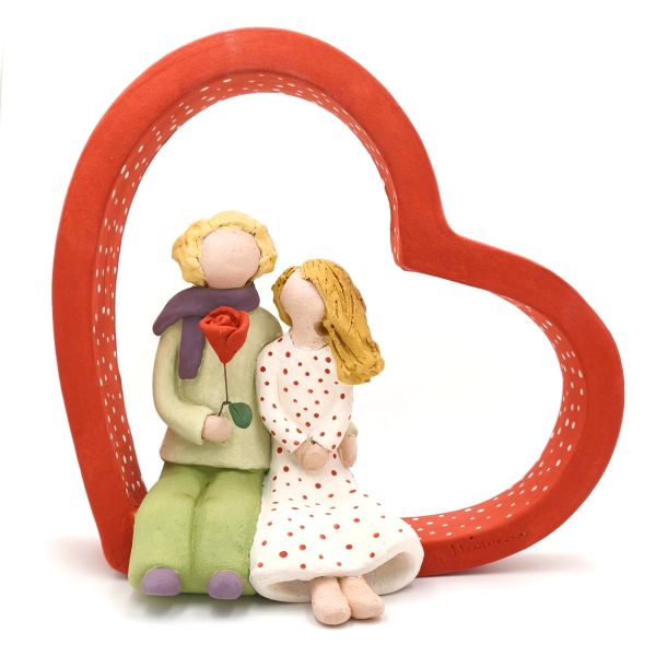  Χειροποίητη κεραμική κόκκινη καρδιά με τον ''μικρό πρίγκιπα'' ιδανικό δώρο για ζευγάρι