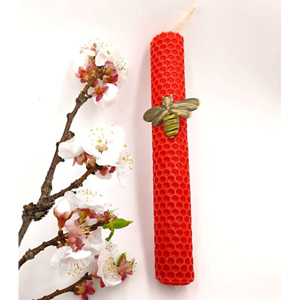 Πασχαλινή λαμπάδα καρφίτσα με ''Μέλισσα'' από ορείχαλκο