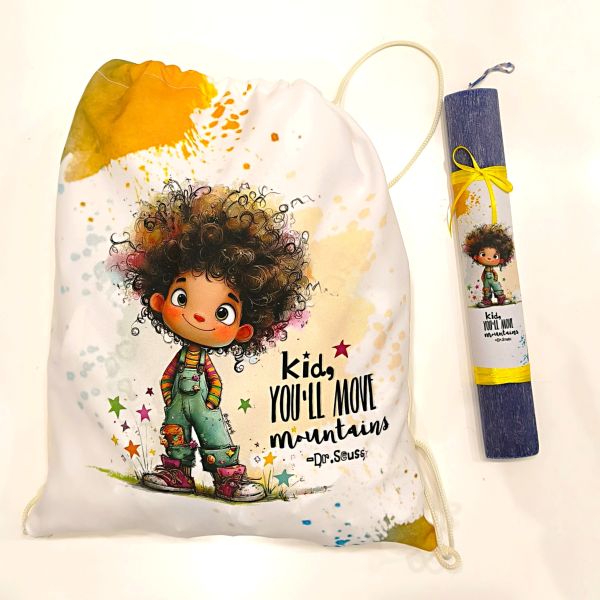 Λαμπάδα με Αγόρι σετ με σακίδιο ώμου