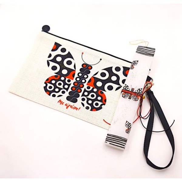 Λαμπάδα με σχέδιο πεταλούδα σετ με νεσεσέρ